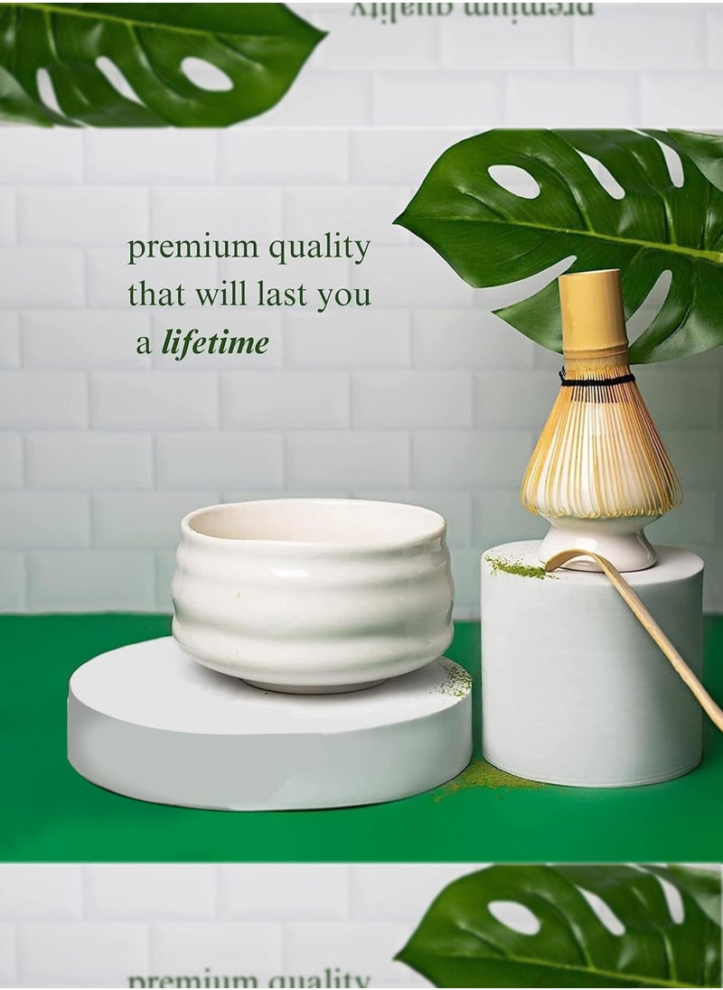 Haidue Matcha Whisk Set Made With Natural Bamboo And Premium Quality- Matcha Tool Set Ceramic – Matcha Set For Mixing The Matcha Tea (4 Pcs Set)  - Image 5