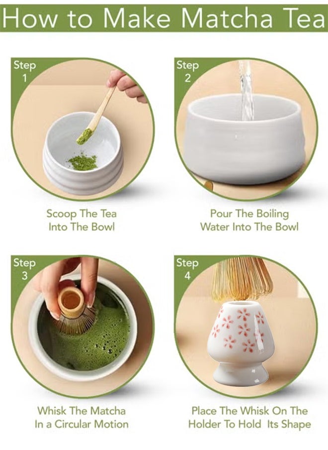 Haidue Matcha Whisk Set Made With Natural Bamboo And Premium Quality- Matcha Tool Set Ceramic – Matcha Set For Mixing The Matcha Tea (4 Pcs Set)  - Image 4