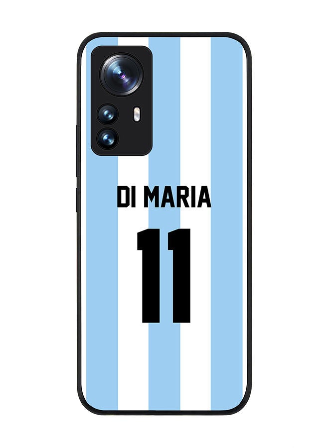 Stylizedd Rugged Black edge case for Xiaomi 12 Pro Slim fit Soft Case Flexible Rubber Edges Anti Drop TPU Gel Thin Cover - Football Team - Argentina Player Name - Di Maria - Image 1