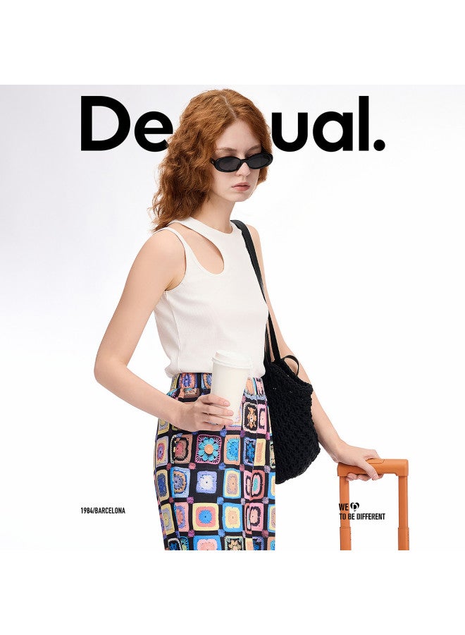 DESIGUAL 25 Spring/summer New Slim-fit Asymmetric Deconstructed Cut-out Design Women's Vest - Image 2