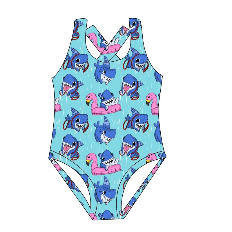 Bluejw XY ized Summer Baby Cartoon Trunks Two Pieces Kids Swimwear Children Swimsuit Beach Wear Swim Suit Set - Image 1