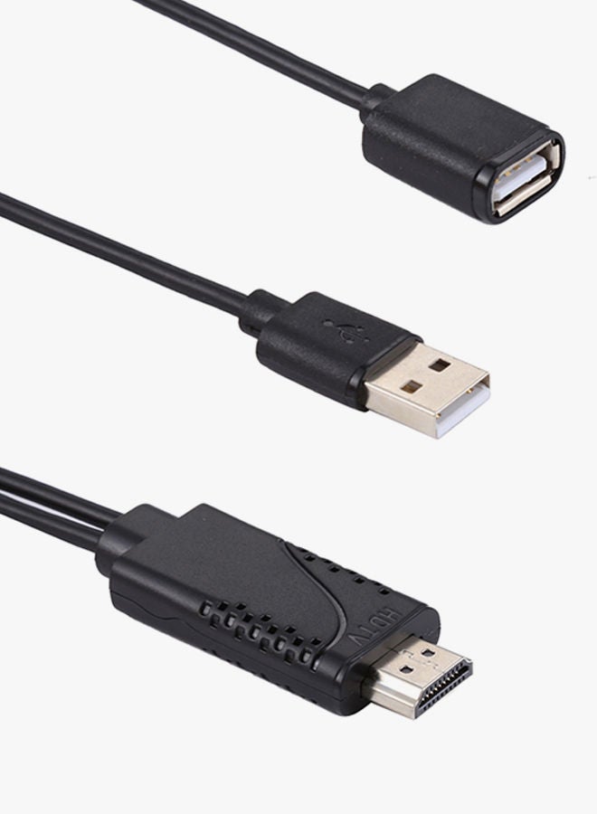 NIBEMINENT USB 2.0 Male To Female HDMI HDTV AV Adapter Cable Black - Image 4