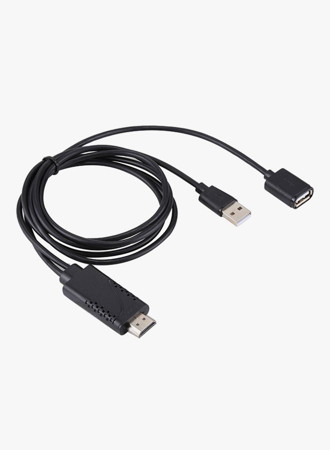 NIBEMINENT USB 2.0 Male To Female HDMI HDTV AV Adapter Cable Black - Image 2