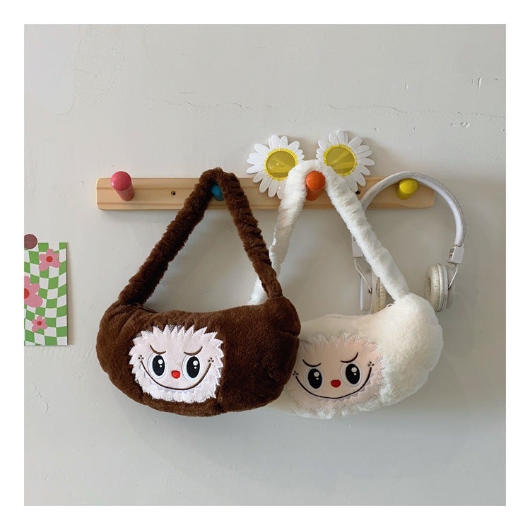 Cute Plush Handbag For Women Plush Cartoon Portable Storage Bag Large Capacity Small Shoulder Bag - Image 3