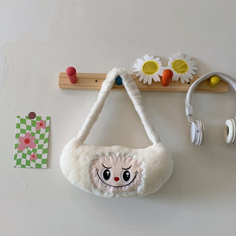 Cute Plush Handbag For Women Plush Cartoon Portable Storage Bag Large Capacity Small Shoulder Bag - Image 4