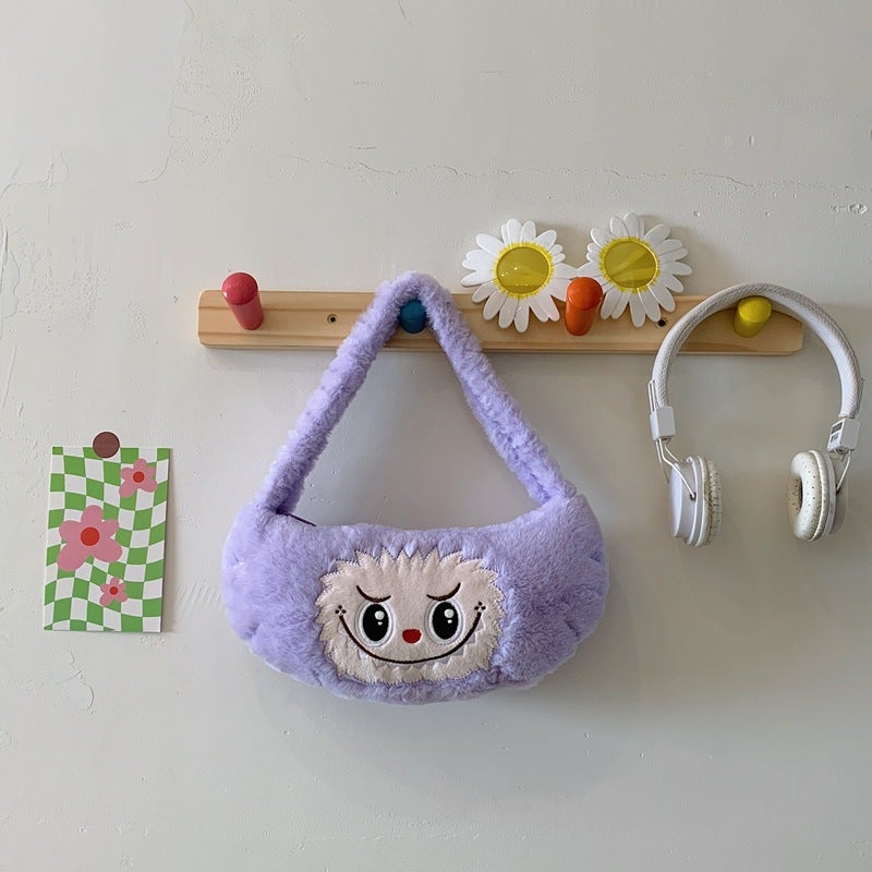 Cute Plush Handbag For Women Plush Cartoon Portable Storage Bag Large Capacity Small Shoulder Bag - Image 2