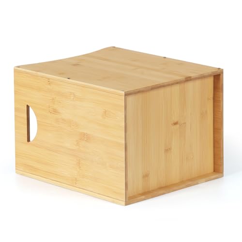 MOOACE Small Wastebaskets, 5 Gallon Trash Can with Handles, Rectangular Waste Baskets Bamboo Garbage Can for Bathroom Kitchen Living Room Office Decorative Under Counter - Image 5