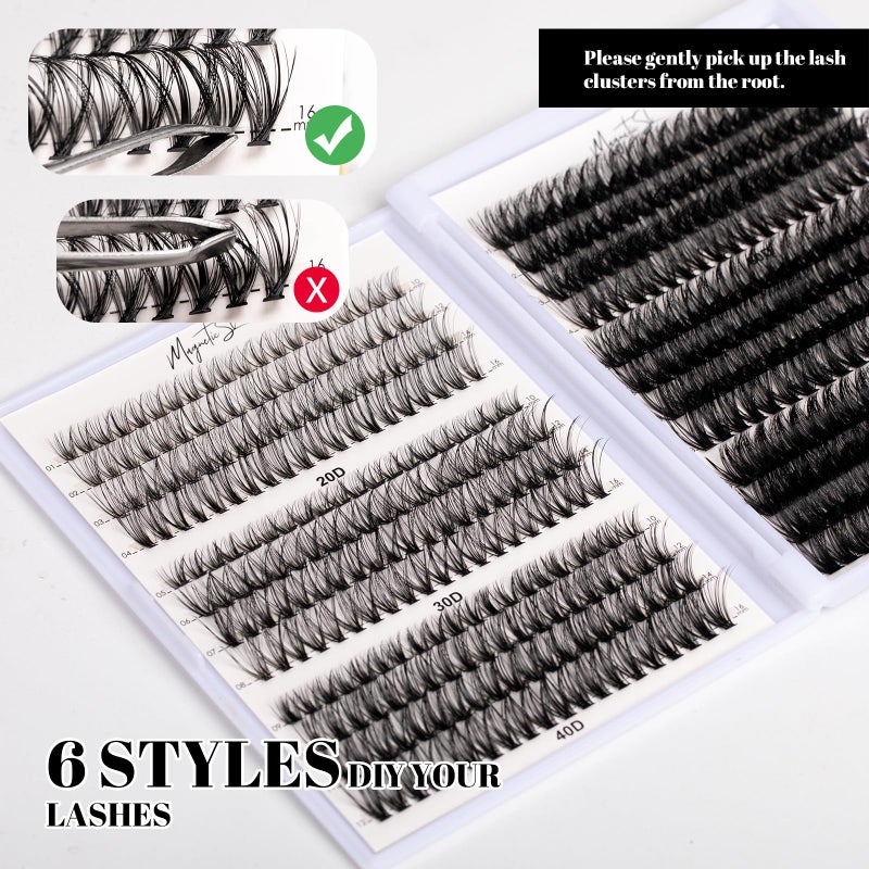 Magnetic SL Lash Clusters 480 Clusters 10-20mm False Eyelash 60D 80D 100D Thick Eyelash Extension 20D 30D 40D Individual Eyelashes Multi-Style DIY Lash Extensions for Beginners(20D-100D-D, 10-20MIX) - Image 5