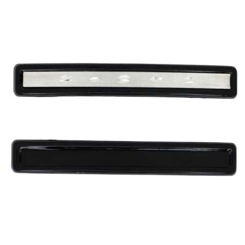 JWELLA Minimalist Rectangular Hair Clips for Women & Girls | Set of 2 Back-Grip Barrettes in Black & Beige | Sleek & Strong Metal Hold (Black & White) - Image 1