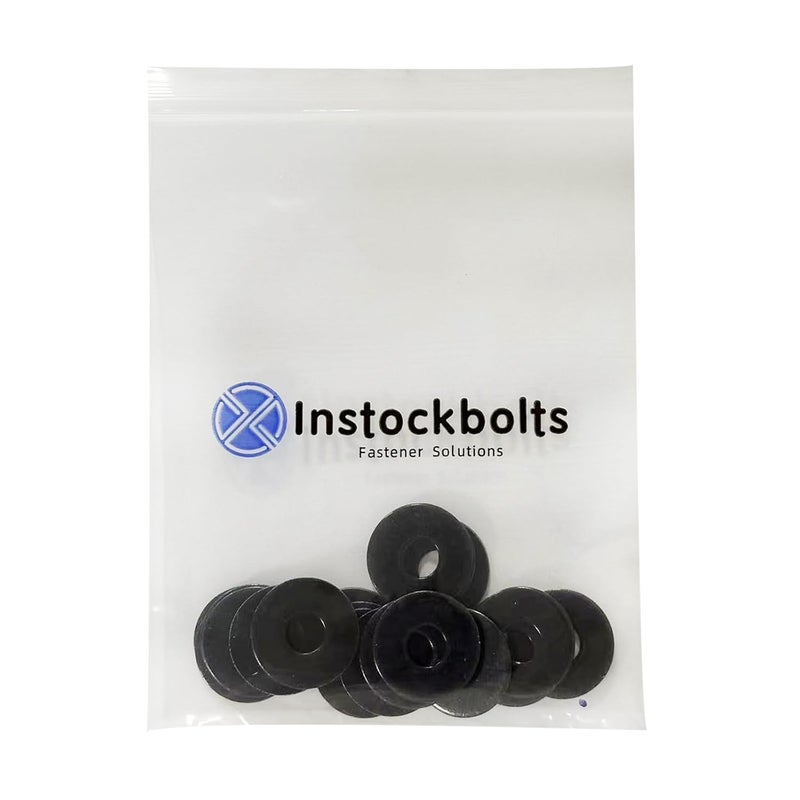Instockbolts #8 x 3/4" OD Black Fender Washer,18-8 (304) Stainless Steel Flat Washer, 8 ID x 3/4" OD, 100Pcs - Image 2