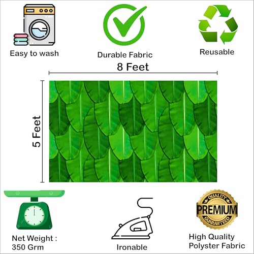 Party Baazaar Banana Leaf Backdrop | Varalakshmi Pooja Backdrop | Valakapu Function Decoration Items (Pack of 1, Multicolor, Size: 8x5 Feet) - Image 5
