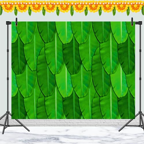 Party Baazaar Banana Leaf Backdrop | Varalakshmi Pooja Backdrop | Valakapu Function Decoration Items (Pack of 1, Multicolor, Size: 8x5 Feet) - Image 2