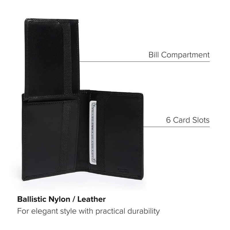 TUMI - Alpha L-Fold Wallet - Slim Bifold Wallet - Durable Ballistic Nylon Wallet - With Premium Gift Box - 4.4" X 3.4" X 0.7" - Black - Image 3