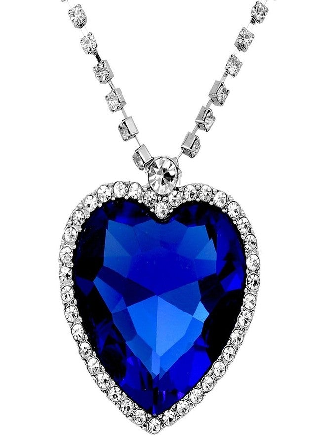 Shining Diva Valentine Gift by Shining Diva ROMANTIC Titanic Heart White Gold Plated Pendant Necklace For Girls and Women(sd6616np) - Image 1