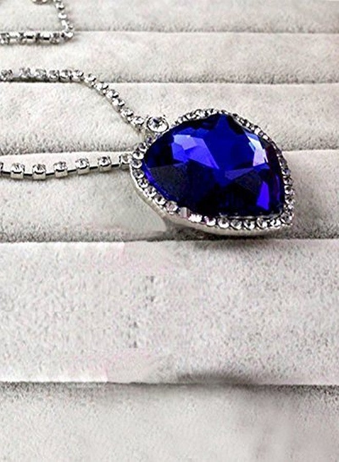 Shining Diva Valentine Gift by Shining Diva ROMANTIC Titanic Heart White Gold Plated Pendant Necklace For Girls and Women(sd6616np) - Image 3