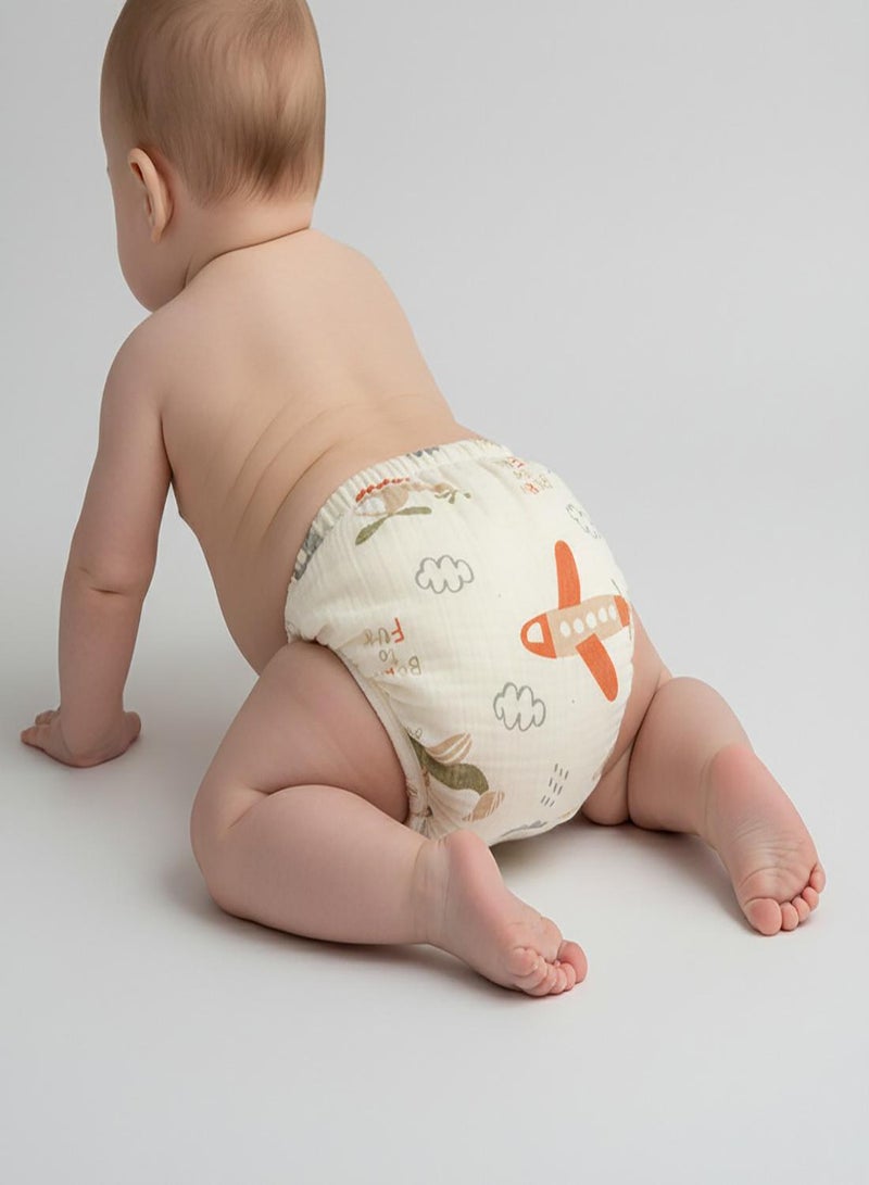 babyqlo Muslin Dino and Vehicle Potty Training Pants Set of 3 - Image 2