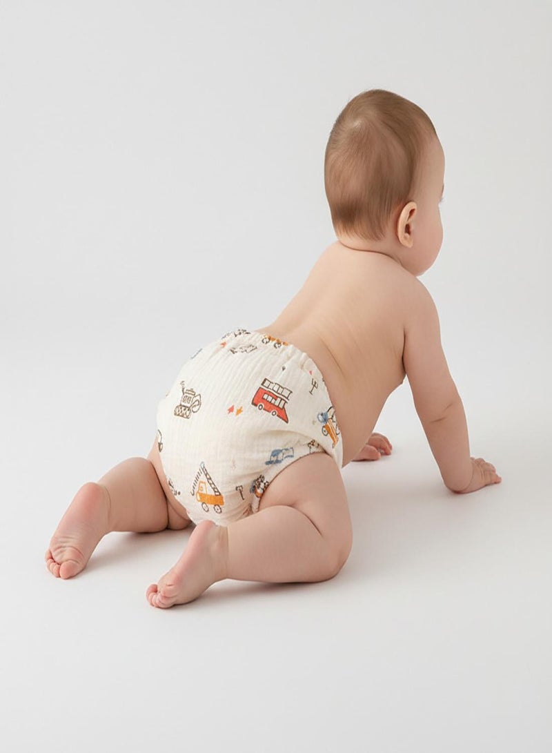 babyqlo Muslin Dino and Vehicle Potty Training Pants Set of 3 - Image 4