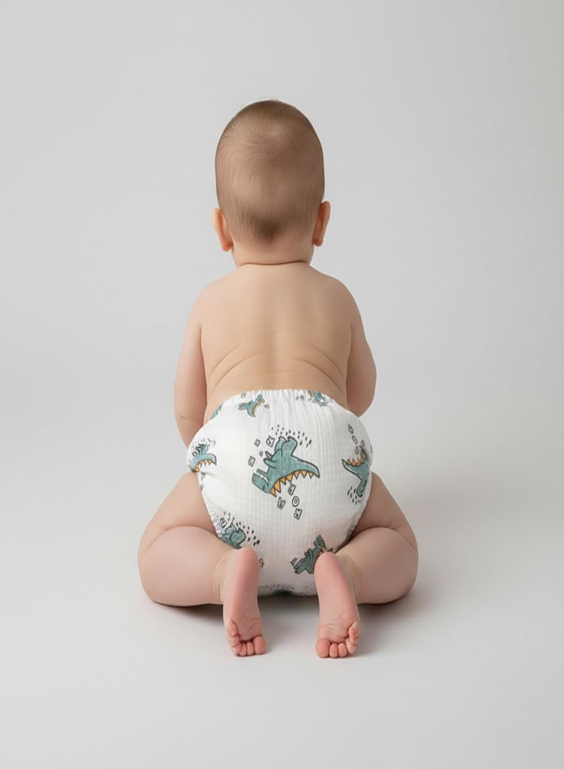 babyqlo Muslin Dino and Vehicle Potty Training Pants Set of 3 - Image 3