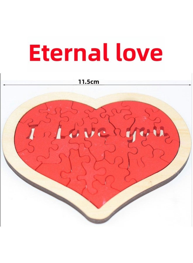 Loquat Kongming Lock Children's Wooden Toys Kongming Lock Luban Lock Full Set Of Classical Mortise And Tenon Wooden Toys Kongming Lock-Color:Love Lock 75cm - Image 1