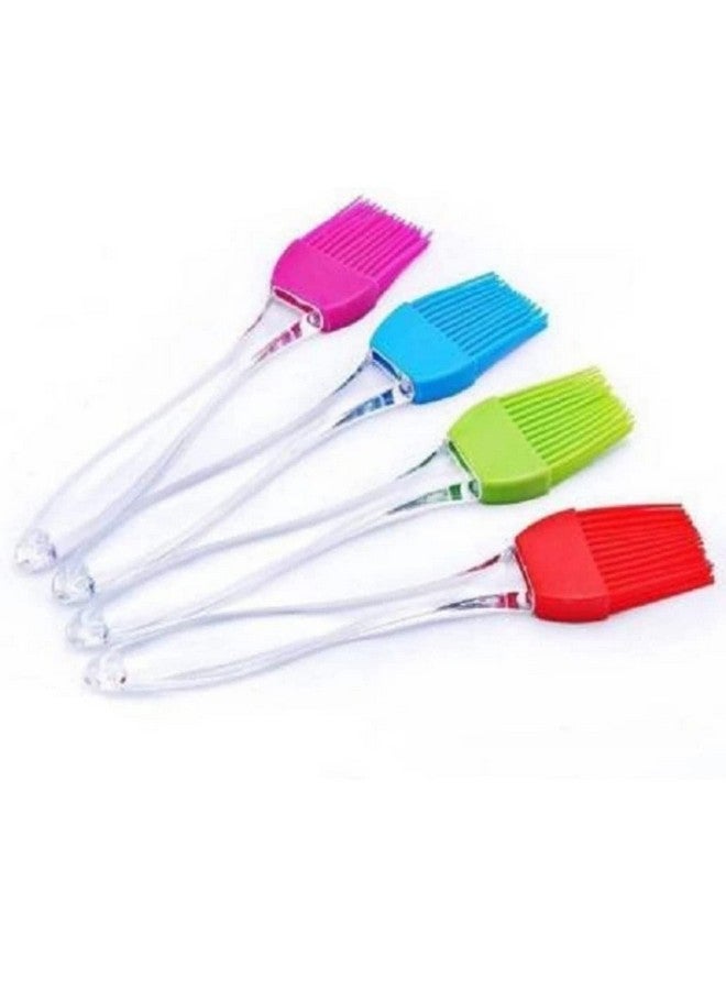 EVEN Silicone Flat Pastry Cooking Oil Brush for Grilling, Tandoor and BBQ,Multipurpose Silicon Brush .(Multicolor) (4 Piece) - Image 1