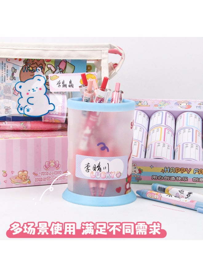 HELPS Creative Student Cartoon Tape Name Sticker Multi-functional Self-adhesive Index Sticker Kidsren's Cute Handwritten Decorative Label Sticker - Image 4