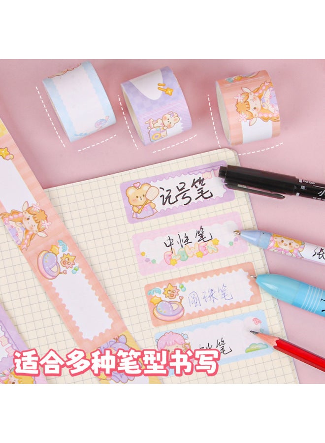 HELPS Creative Student Cartoon Tape Name Sticker Multi-functional Self-adhesive Index Sticker Kidsren's Cute Handwritten Decorative Label Sticker - Image 2