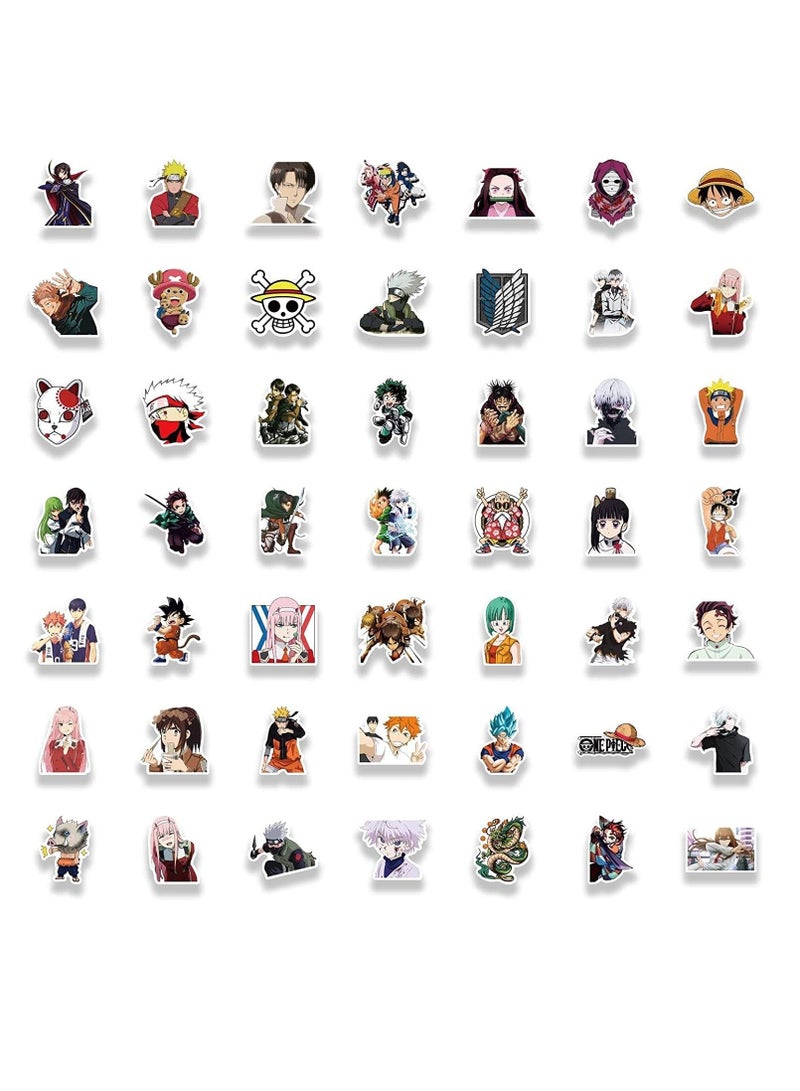 Premify 100Pcs Various Anime Characters Stickers Laptop Phone Skateboard Scrapbooking Journals Japanese Manga Stickers Vinyl Waterproof Stickers Pack for Teens Kids Adults Children - Image 2