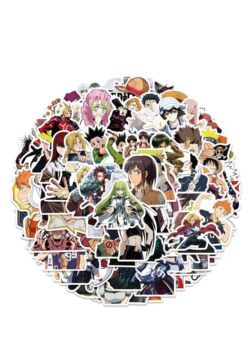 Premify 100Pcs Various Anime Characters Stickers Laptop Phone Skateboard Scrapbooking Journals Japanese Manga Stickers Vinyl Waterproof Stickers Pack for Teens Kids Adults Children - Image 1