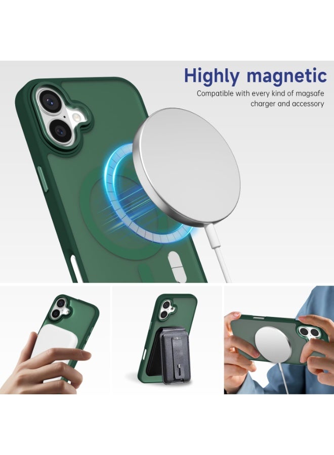 ACLIX Magnetic Case for iPhone 16 Plus [Shockproof & Slim] Matte Hard Back Cover with high-Grade Protection | Green - Image 4