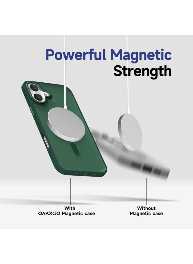 ACLIX Magnetic Case for iPhone 16 Plus [Shockproof & Slim] Matte Hard Back Cover with high-Grade Protection | Green - Image 3