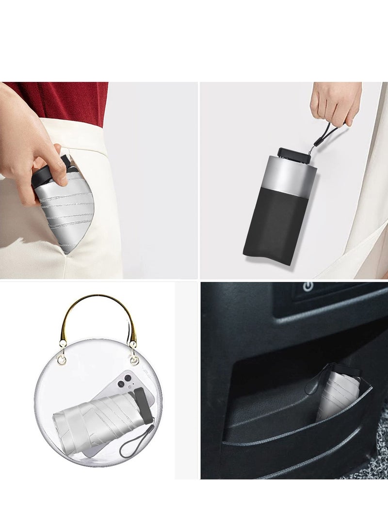 Folding Umbrellas Mini, Small Travel Lightweight Umbrella For Purse UPF 50+ UV Protection for Rain Sun 5 Fold Umbrella for Women Girls Kids, Multiple Colors - Image 5