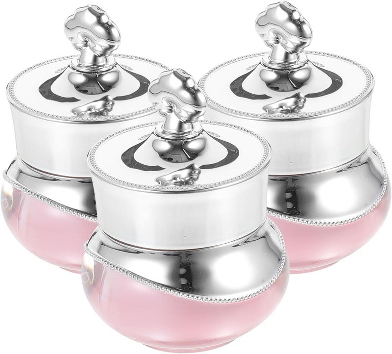 SMASOLO 3pcs Travel Jars Containers Refillable Acrylic Crown Bottles for Toiletries Wide Mouth Storage Containers Skin Care Travel - Image 1