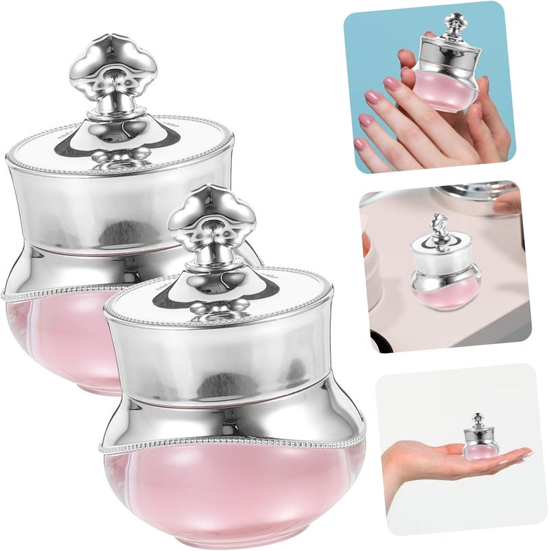 SMASOLO 3pcs Travel Jars Containers Refillable Acrylic Crown Bottles for Toiletries Wide Mouth Storage Containers Skin Care Travel - Image 4