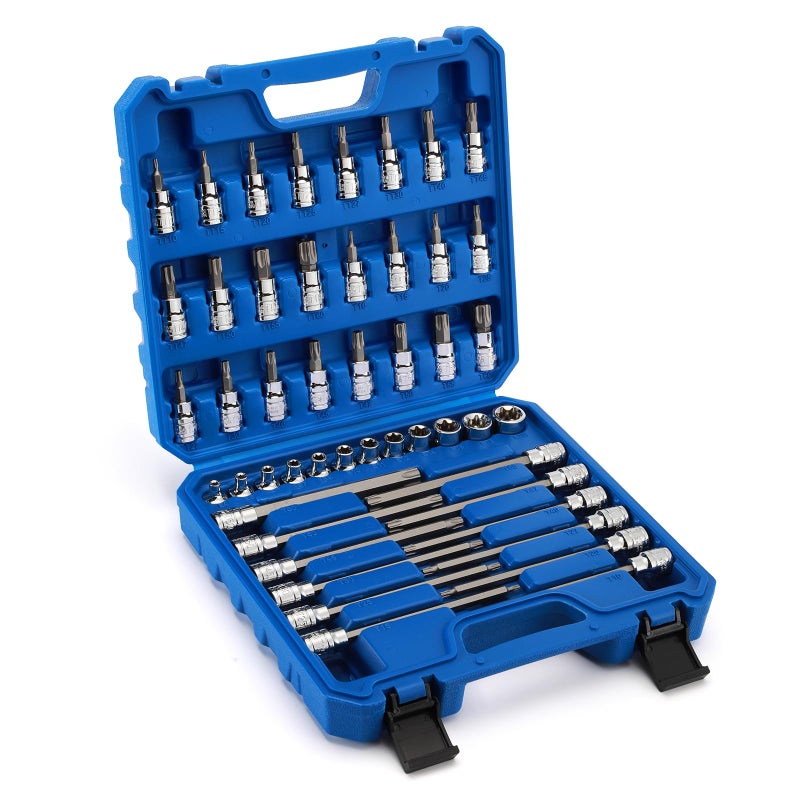 EMENTOL ايمنتول 48 قطعة 3/8 بوصة د. ماستر توركس بت مجموعة مقابس Cr-V S2 الصلب 5.9 "" طول ستار بت مجموعة مقابس E4 -E20 T10-T60 Tt10-Tt60 - Image 1