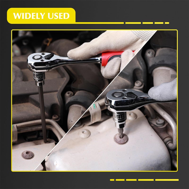 EMENTOL ايمنتول 48 قطعة 3/8 بوصة د. ماستر توركس بت مجموعة مقابس Cr-V S2 الصلب 5.9 "" طول ستار بت مجموعة مقابس E4 -E20 T10-T60 Tt10-Tt60 - Image 5