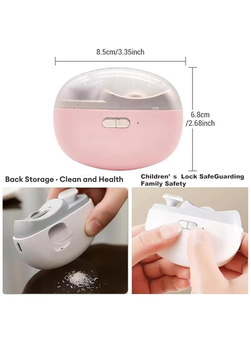 Electric Baby Nail Clippers, 2-in-1 Electric Polishing Automatic Nail Clippers Pro with Light Trimmer Nail Cutter Manicure for Baby Elderly Care Tools, elecctric nail trimmer (Pink)  - Image 3