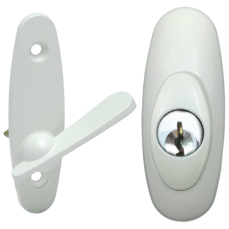 N8LokNLok Gliding Patio Door Keyed Lock Assembly Thumb Latch Compatible with Andersen Tribeca Style OEM Part 2573068 2573078 2573609 2916 Hole Centers NonHanded White Diecast - Image 2