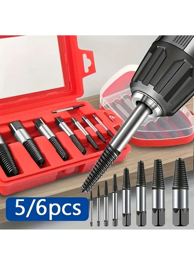5pcs Metal Drill Bit Extractor Kit For Damaged Screw Broken Bolt And Water Pipe Removal - Image 2