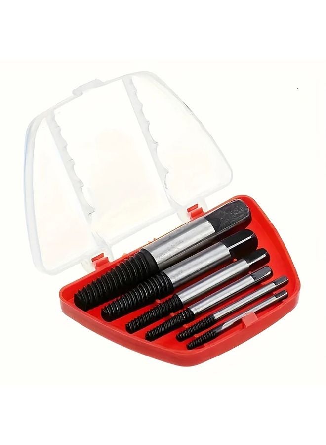 5pcs Metal Drill Bit Extractor Kit For Damaged Screw Broken Bolt And Water Pipe Removal - Image 1