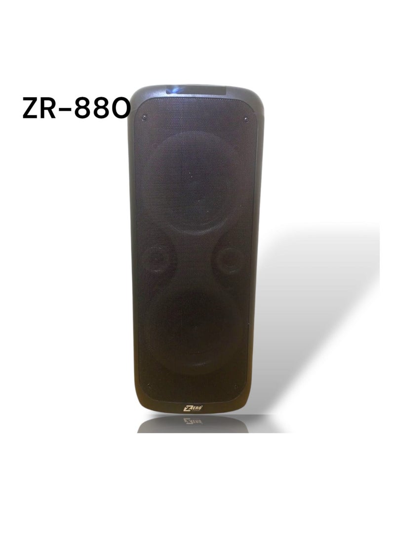 زيرو - مكبر صوت مدمج مزود ببطارية و تقنية البلوتوث - منفذ بطاقة ذاكرة - منفذ USB - منفذ ميكروفون - مع ميكروفون - مع إضاءة RGB موديل ZR-880 - أسود - Image 1