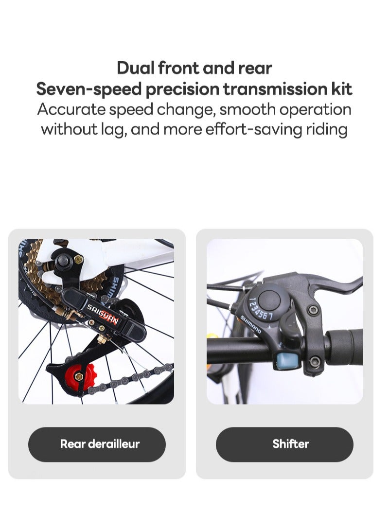 Sharpdo 20inch Foldable Mountain Bike High-Carbon Steel Frame Shock Absorber, Lightweight Portable Bike for Women and Men, City Bicycle for Work School - Image 4