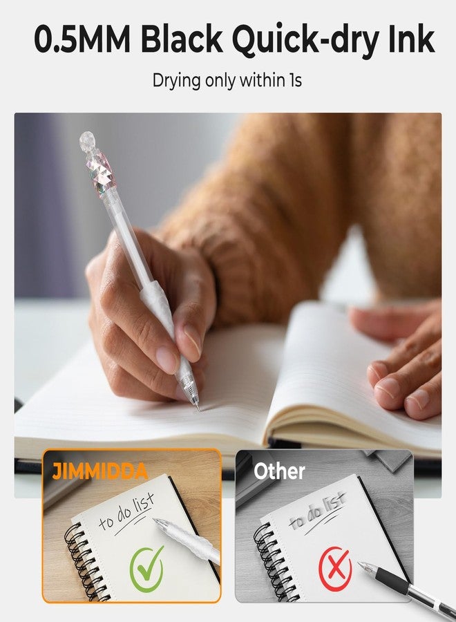 JIMMIDDA 8 Pcs Gel Pens with Black Ink, 0.5mm Fidget Spinning Pens Fine Point Smooth Writing, Quick-dry Ink Pen with Grip for Journaling Taking Note, Cute Office School Gift Pens for Kids Adult - Image 4