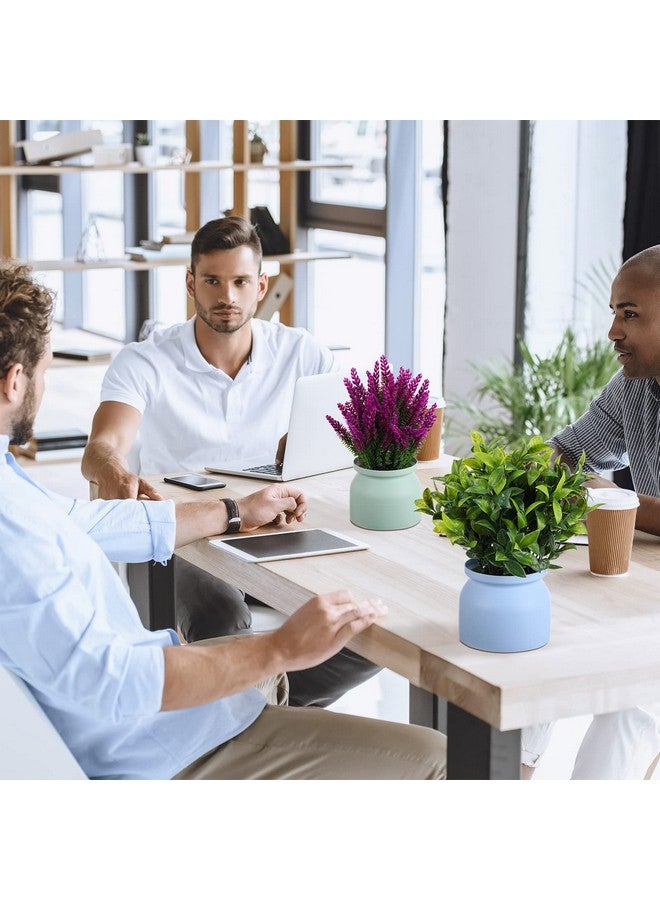 Cindeer Artificial Potted Flowers Fake Potted Plants Plastic Faux Flowers For Home Decor Indoor Small Artificial Plants In Pots For Wedding Home Desk Tabletop Outdoor Office Kitchen (Fresh Style 8 Pcs) - Image 5