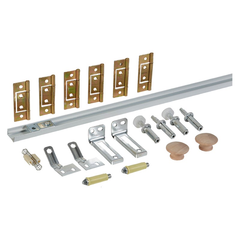 National Hardware N343-731 Complete Double Folding Door Hardware Set, 60-Inch, White, For Indoor Use, Boxed - Image 1