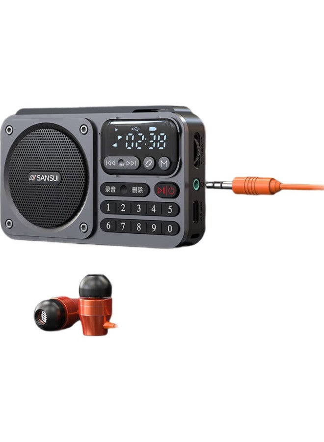 Sansui Shanshui M30 Radio For Elderly, Rechargeable, Card-Insertable, Mini Speaker, Portable, Fm Tuning, Broadcast Radio, Bluetooth Speaker, Music Player, Gray - Image 3