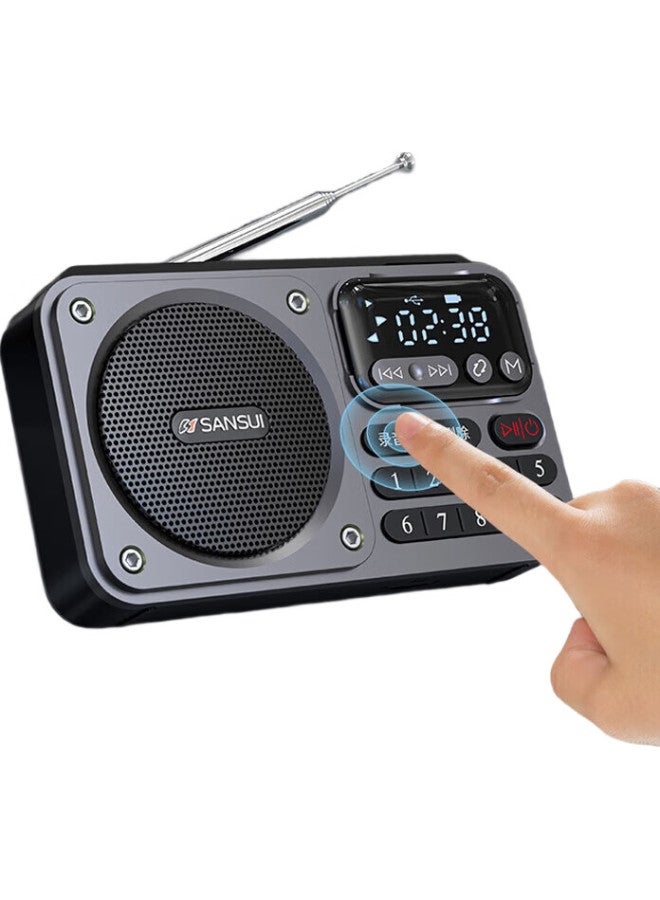 Sansui Shanshui M30 Radio For Elderly, Rechargeable, Card-Insertable, Mini Speaker, Portable, Fm Tuning, Broadcast Radio, Bluetooth Speaker, Music Player, Gray - Image 2