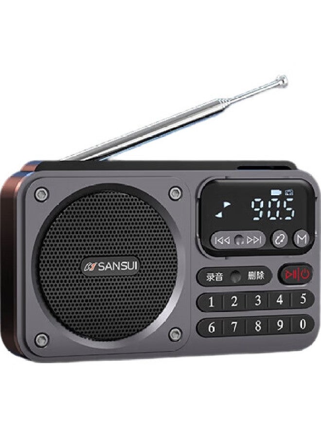 Sansui Shanshui M30 Radio For Elderly, Rechargeable, Card-Insertable, Mini Speaker, Portable, Fm Tuning, Broadcast Radio, Bluetooth Speaker, Music Player, Gray - Image 1