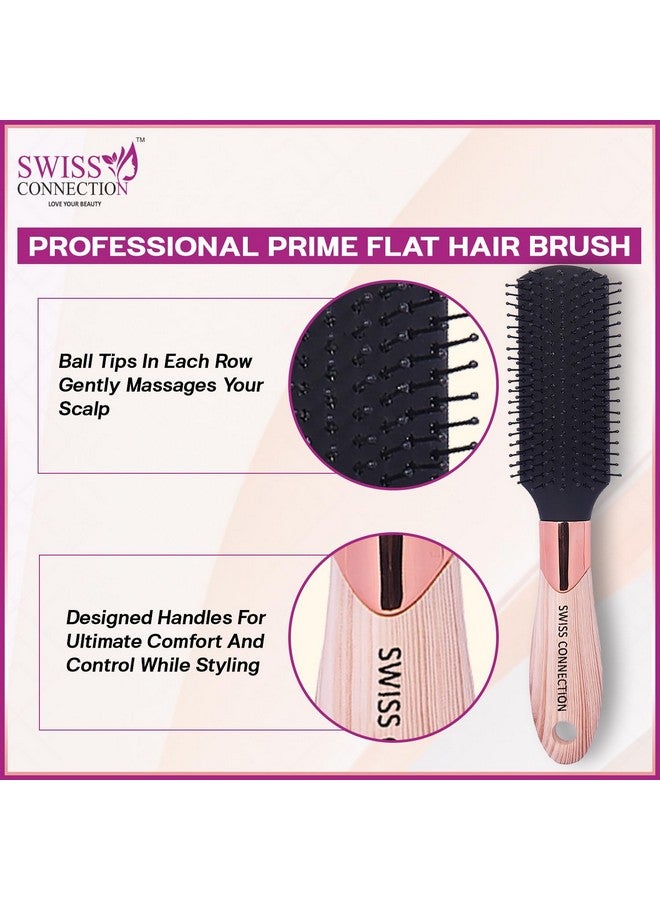 Swiss Connection Premium Flat Hair Brush, Bio-Friendly Detangling Brush Soft Tipped Nylon For Curly, Straight, Natural, Women, Men (Pack of 1) - Image 4