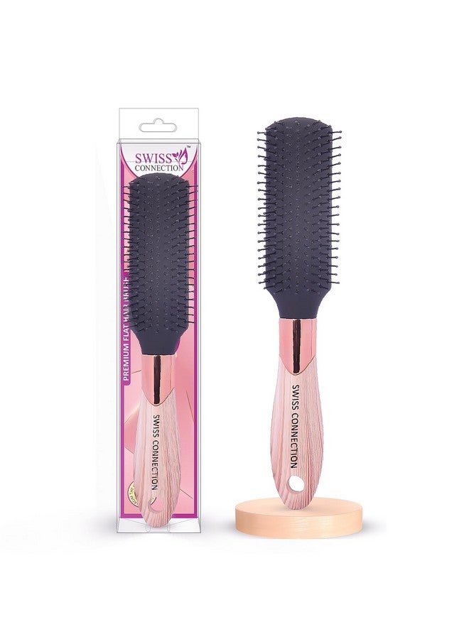 Swiss Connection Premium Flat Hair Brush, Bio-Friendly Detangling Brush Soft Tipped Nylon For Curly, Straight, Natural, Women, Men (Pack of 1) - Image 1