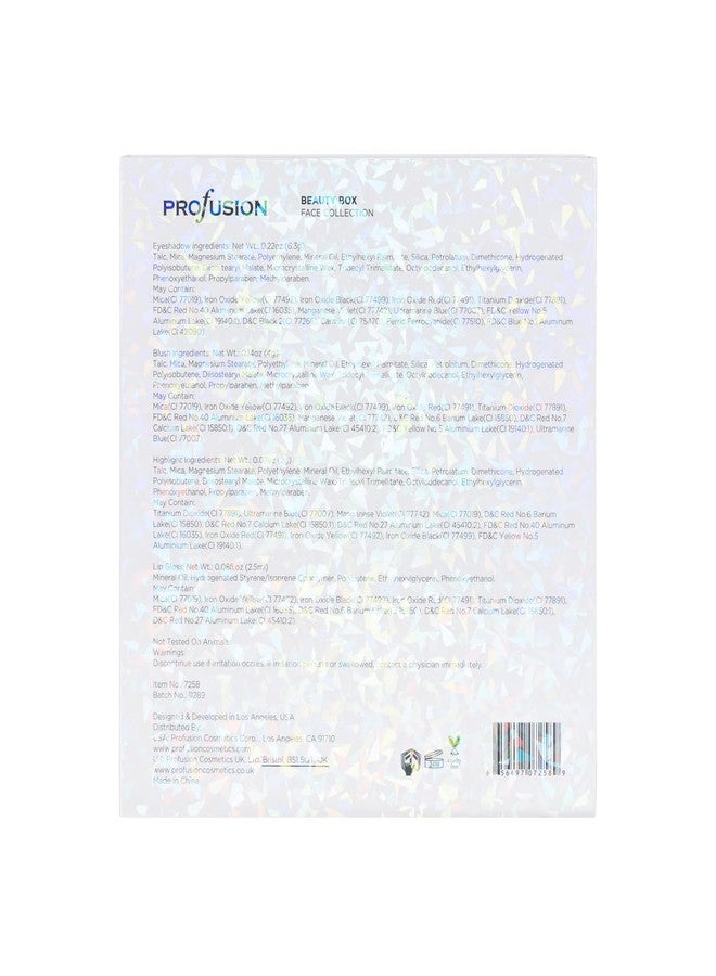 بروفيوجن كوزميتكس علبة تجميل بروفيوجن كوزمتكس وايت كريستالز تحتوي على ظلال مكياج، وملمع شفاه، وفرش فاخرة لإطلالة مثالية، هدية مثالية لعشاق المكياج. - Image 3